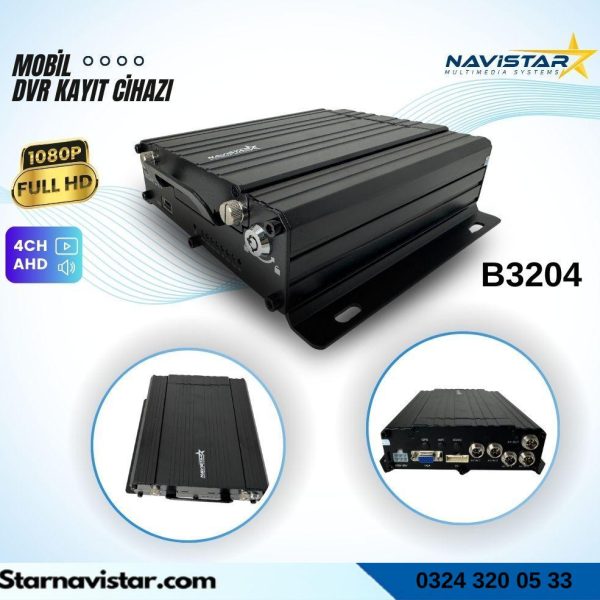 4 Kanal AHD 1080P Harddisk ve Sd kart Destekli Profesyonel Mobil DVR Kayıt Cihazı