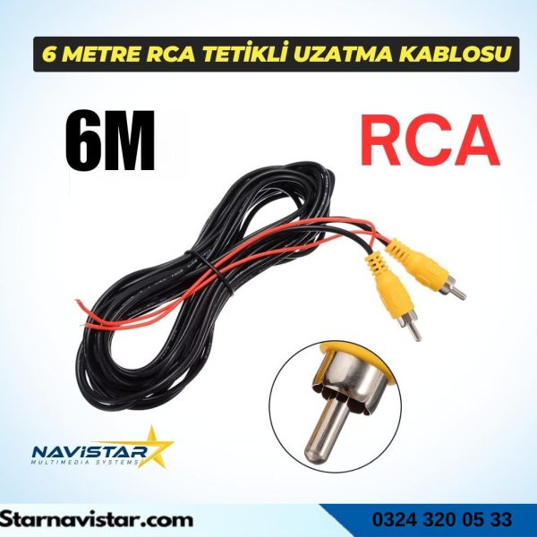 6 Metre RCA Tetikli Uzatma Kablosu