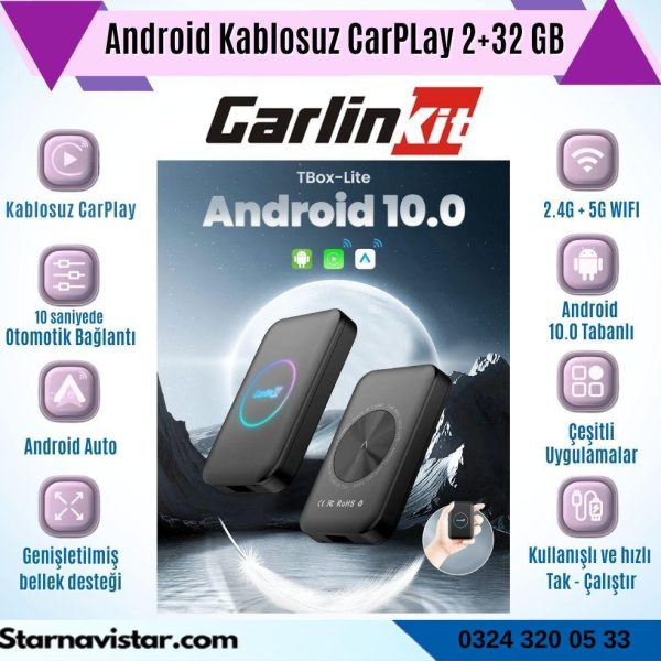 3 in 1 Carlinkit CPC200 Tbox Lite Android 2 GB 32 GB Android Auto Apple Carplay Ai kutusu 512 GB SD kart destekli