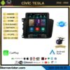 Honda Civic Tesla 4GB + 64GB 2012-2015 Model Kablosuz Carplay Navigasyon Qled Multimedya Sistemi