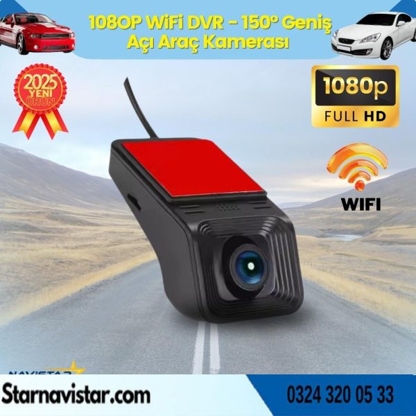 Wifi G-Sensör Park Modu 128 GB Destekli Araç Yol Sürüş Kamerası Geniş Açılı