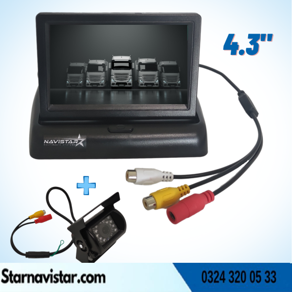 4.5 Inç Tft Lcd Araç Monitörü Ekran + 1 Adet Geri Görüş Kamerası Büyük Boy Dahil Set