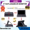 5" AHD Katlanabilir Monitör 1080P/720P/Analog destekli