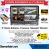 9 inç Kayıtlı Dörde Bölünür Monitör 256Gb Sd Destekli 4 Kamera Takılabilir 4 Pin Soketli