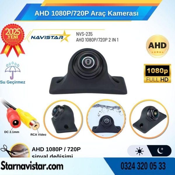 AHD 1080P/720P Silikonlu Arka, Yan ve Ön Görüş Kamerası Rca Soket