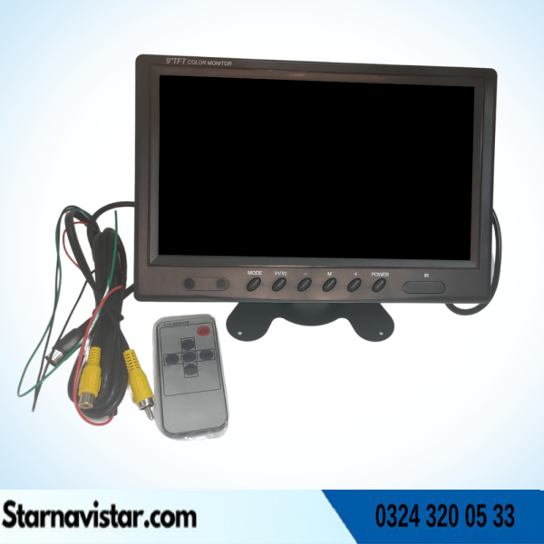Araç Içi Monitör Büyük Ekran 9 Inç Tft Lcd 2 Kamera Girişli 5 Pinli Ve Rca