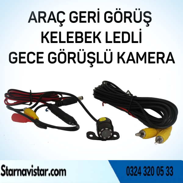 Araç Kamerası Ledli Kelebek Ve Tampon Uyumlu Gece Görüşlü Kamera