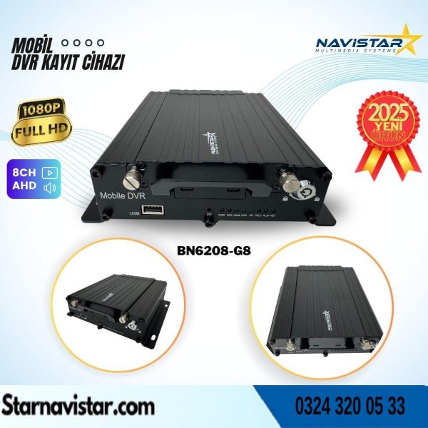 8 Kanal AHD Profesyonel 1080p 4G GPS WIFI Uzaktan izlemeli Mobil Dvr Kayıt Cihazı