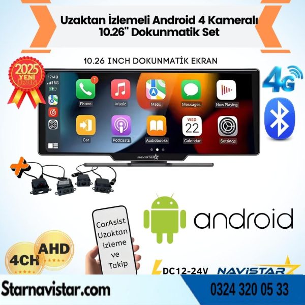 Profesyonel 10. 26 İnç Android Uzaktan İzlemeli Araç Dokunmatik Full Set