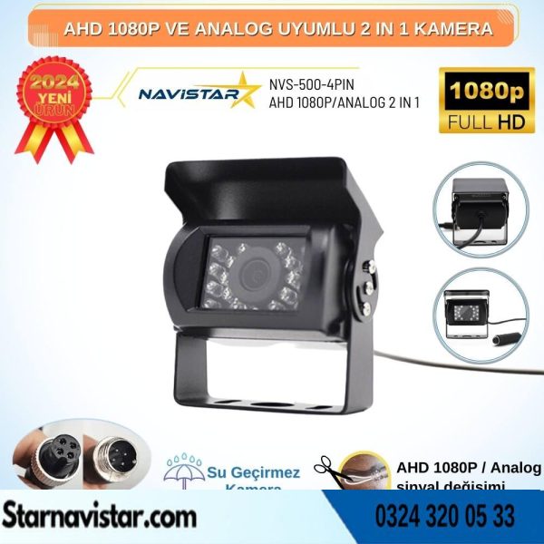 Şapkalı AHD 1080P ve Analog Pal Çevirilebilir Gece Görüşlü Metal Ayaklı Full HD Kamera