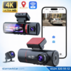 3 Kameralı 4K Ultra HD Ön, iç ve Arka Wifi GPS G-Sensör Park Modu Dashcam Kamera