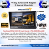 Kayıtlı 9 inç ikiye Bölen 2 Kanal Split AHD 1080P/720P destekli 4 Pin 256 GB SD Destekli Monitör