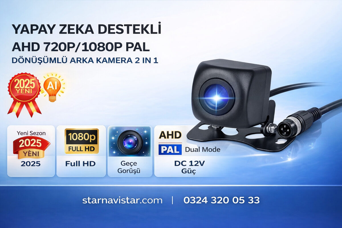 Yapay Zeka Destekli Ahd 720p/1080p Pal Dönüşümlü 2 IN 1 Geri Görüş Kamerası