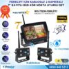 2 Kablosuz Kameralı Forklift Güvenlik Sistemi 7 inç AHD Ekran Kör Nokta Uyarılı 1080P Full HD Set