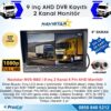 Kayıtlı 9 inç ikiye Bölen 2 Kanal Split AHD 1080P/720P destekli 4 Pin 256 GB SD Destekli Monitör