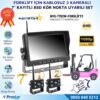 2 Kablosuz Kameralı Forklift Güvenlik Sistemi 7 inç AHD Ekran Kör Nokta Uyarılı 1080P Full HD Set